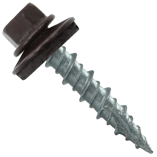 Vista 291 de Tornillos para techos de metal gris ABC 10 x 1 - Cabezal hexagonal - Arandela EPDM - Arandela de arranque automático/roscado - 1 bolsa - 250