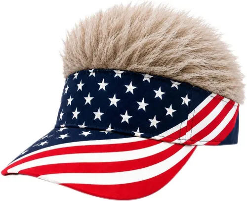 Vista 13 de Gorra con visera para hombre con cabello falso, gorra con cabello para hombres, divertidas gorras con pico, gorras de béisbol con cabello, gorras