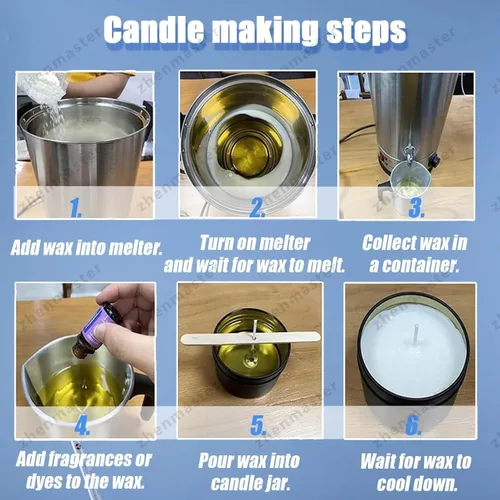 Vista 7 de Electric Candle Wax Melter 1500W, Stainless Steel Wax Melting Pot 8–35L with Digital Thermostat and Wax Pouring Nozzle, for Soy Wax, Beeswax, 8L