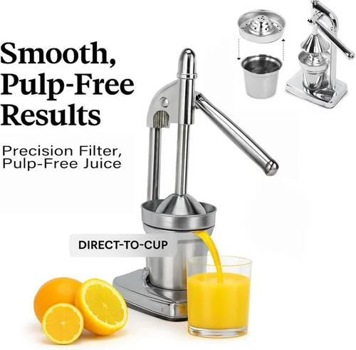 Vista 5 de Cast Iron Juice Press, Manual Press Juicer, Manual Juicer Cast Iron for Making Fresh Lemon and Orange Juice, Easy To Clean, Home and Kitchen