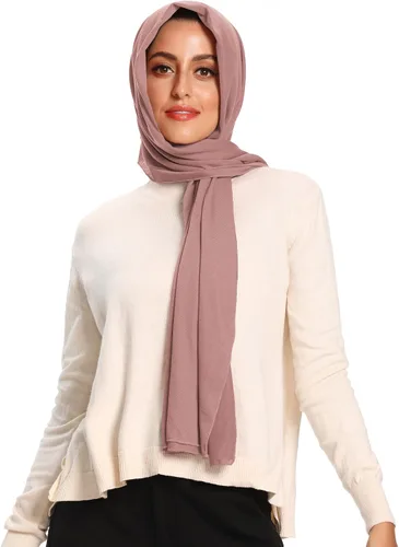 Vista 11 de Bufandas de hiyab de jersey para mujer, bufanda para la cabeza, envoltura musulmana para la cabeza Beige
