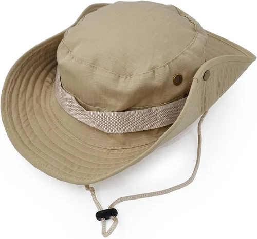 Vista 6 de Sombrero de ala ancha para exteriores, sombrero de protección solar, estilo clásico del ejército de combate de los Estados Unidos, gorra de sol