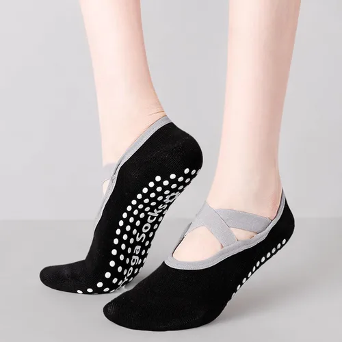 Vista 7 de Calcetines de yoga con agarre antideslizante para mujer, talla única, para fitness, deporte, danza de calcetines