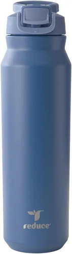 Vista 12 de REDUCE Hydrate Pro - Botella de agua aislada de acero inoxidable de 24 onzas, tapa abatible a prueba de fugas, apta para lavavajillas, sin BPA, Negro