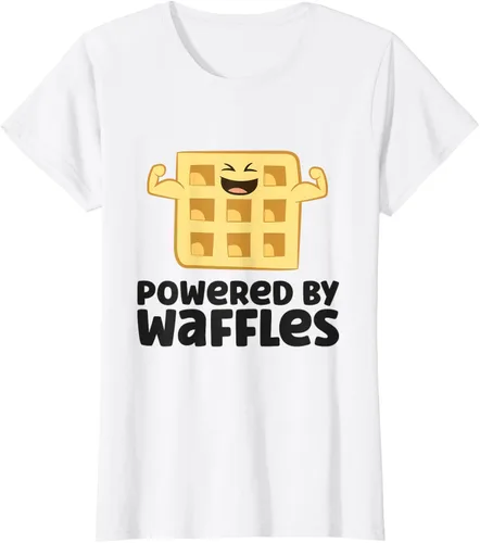 Vista 23 de Camiseta de gofres para el desayuno con diseño de gofres, Blanco, S