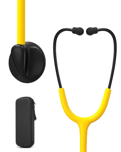 Vista 21 de Estetoscopio de una sola cabeza para médicos/enfermeras/estudiantes de escuela de enfermería, uso médico y doméstico con etiqueta de nombre de Tubo