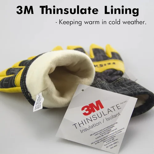 Vista 3 de Kids Winter Gloves, 3M Thinsulate Lined Warm Insulated Toddler Work Gloves with Soft Sheepskin for Cold Weather