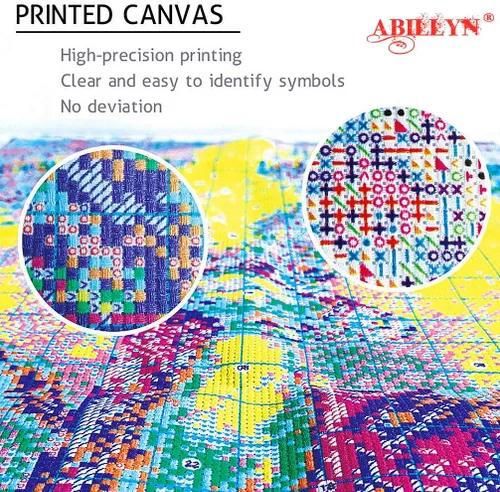 Vista 2 de Abillyn - Kit de bordado de punto de cruz, diseño de búho estampado con patrón impreso (búho 1)
