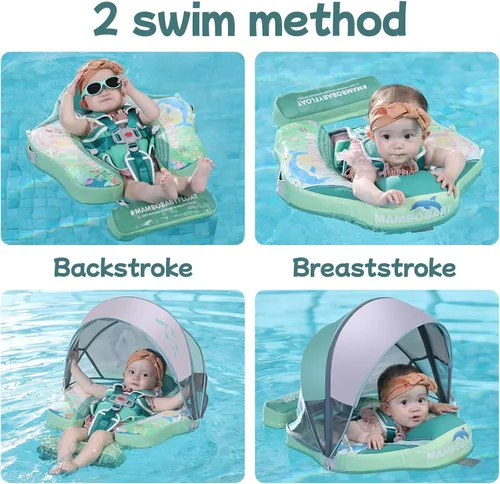 Vista 3 de Mambobaby - Flotador de natación para bebé, no inflable, con UPF 50+, tamaño mejorado y sólido, flotador de piscina, suave, impermeable, agradable