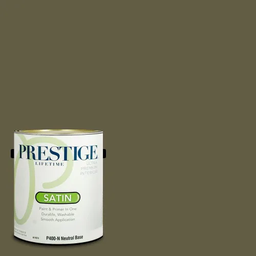 Vista 75 de Prestige Paints - Pintura exterior e imprimación en uno, 1 galón, plano, compatibilidad comparable con el color menta «Whipped Mint» de Behr