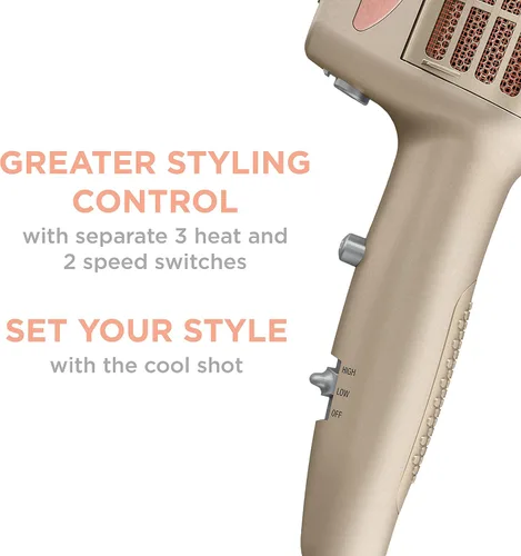 Vista 4 de INFINITIPRO DE CONAIR - Secadora de cabello 4 en 1 sin encrespamiento, secador de pelo de 1875 W y 4 accesorios