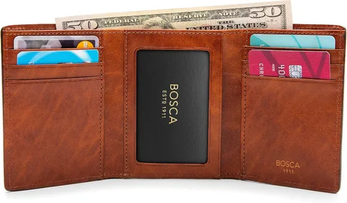 Vista 6 de Bosca Double I.D. Trifold in Dolce Leather - RFID
