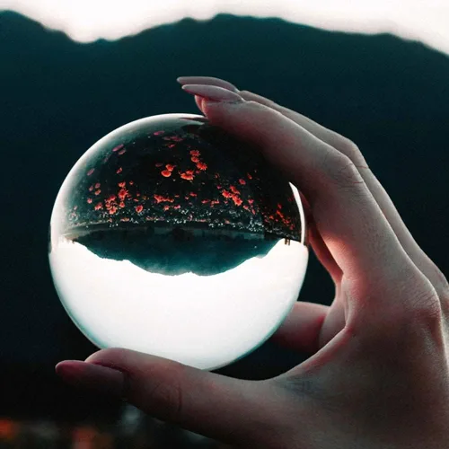 Vista 4 de Bola de cristal K9, bola de cristal transparente, esfera mágica para decoración, fotografía de lentes, meditación, adivinación de mirada, adorno
