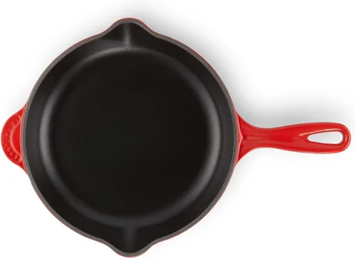 Vista 2 de Le Creuset Sartén clásica de hierro fundido esmaltado, 9 pulgadas, color cereza