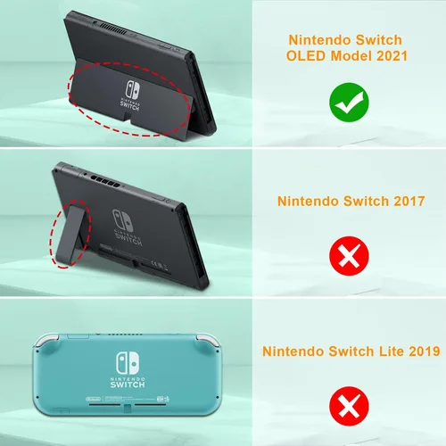 Vista 2 de Fintie Flip Case for Nintendo Switch OLED Model - Screen Safe Slim Protective Soft TPU Shell with Magnetically Detachable Front Cover & Ergonomic