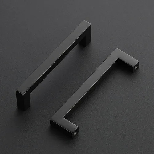 Vista 2 de Home Expert Paquete de 30 tiradores cuadrados para gabinete, color negro mate de 5 pulgadas, accesorios de cocina para armario