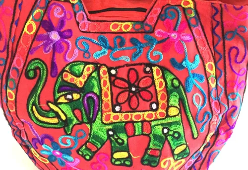 Vista 6 de indian-handmade-bag-for-women shoulder-bag elephant-embroidery-bag
