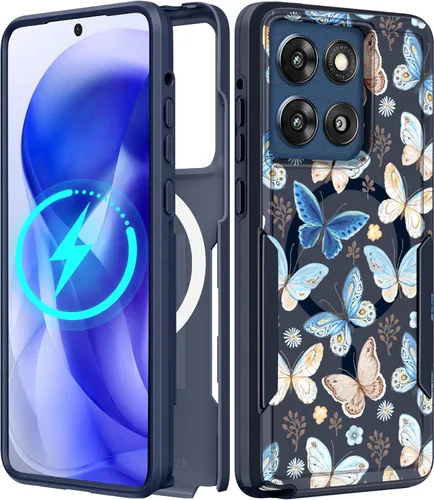Vista 16 de Funda para Moto G 5G 2024 – Compatible con MagSafe para mujeres y niñas, bonita funda protectora magnética para teléfono, diseño femenino Kawaii