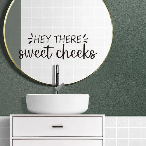 Vista 5 de Vancetyno Hey There Sweet Cheeks - Calcomanías de vinilo para baño, decoración de baño