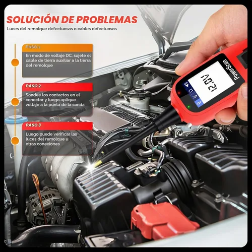 Vista 6 de Autel PowerScan PS100 - Probador de circuito de automóvil, kit universal de sonda de circuito de alimentación automotriz de 12 V 24 V con cable
