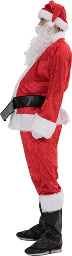 Vista 3 de EraSpooky Disfraz de Papá Noel de Navidad para hombre, 7 piezas
