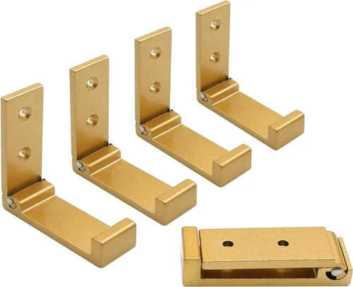 Vista 9 de 5 ganchos plegables para colgar en la pared, ganchos plegables de aleación de aluminio, gancho plegable de aleación de aluminio para toallas