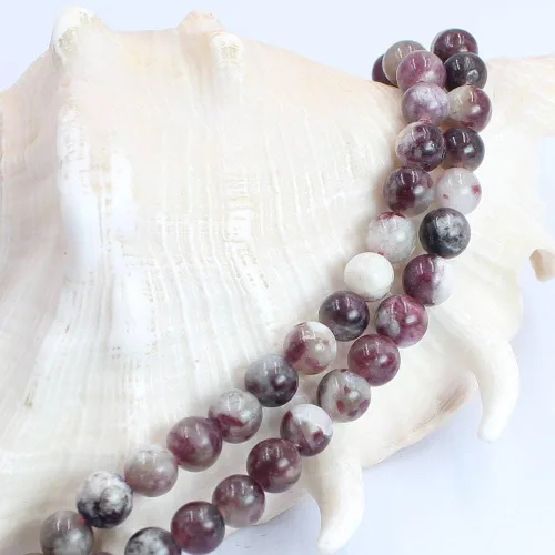 Vista 3 de Jewelry Making Natural 4, 6, 8, 10, 0.472 pulgadas, redonda, ciruela, turmalina, piedras preciosas sueltas, espaciador, cuentas para manualidades