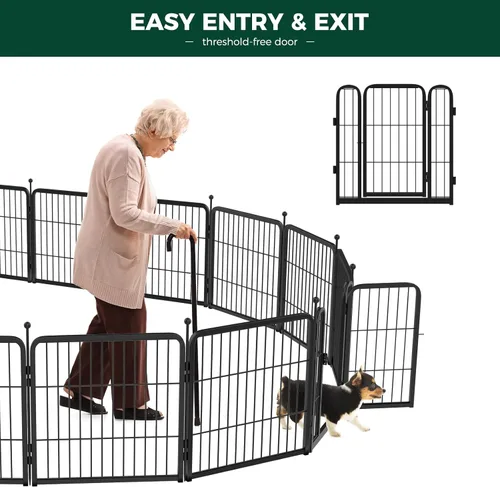 Vista 4 de FXW Rollick Dog Playpen 24" H 8 paneles y tubo silenciador negro