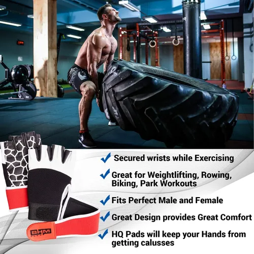 Vista 2 de Guantes de entrenamiento – Guantes de cuero ligeros para mujeres/hombres – Deportes/Gimnasio/levantamiento