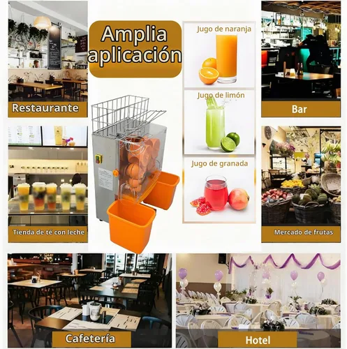 Vista 8 de Máquina exprimidora naranja comercial de 110 V, extractor automático de acero inoxidable naranja con engranajes de acero, 2 cáscaras que recogen