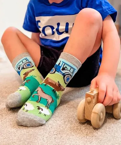 Vista 6 de Jefferies Socks Boys' Space Pirate Dinosaur Fun Colorful Pattern Crew Socks 6 Pack