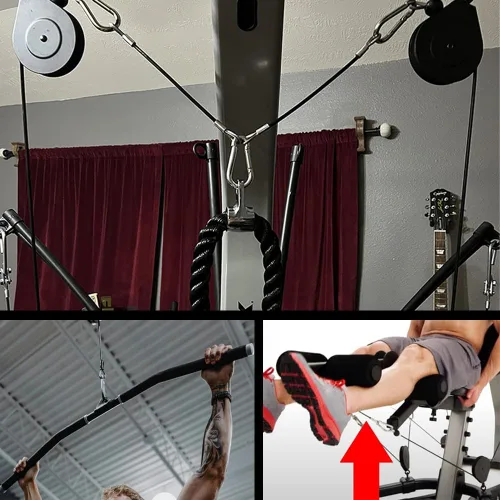 Vista 7 de LOOEEL 3 extensiones de cable de gimnasio, cable de extensión de gimnasio de 0.2 pulgadas de grosor, accesorios de cuerda de extensión de fitness