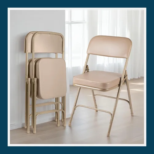 Vista 10 de OEF Furnishings Serie OEF3200 Sillas plegables de vinilo de alta calidad, resistentes, de grado industrial, asiento ultra acolchado de 2 pulgadas