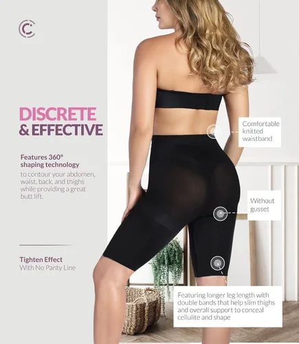 Vista 2 de CURVEEZ Pantalones cortos de compresión para mujer, Faja para mujer, compresión moderada