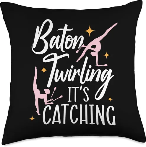 Vista 4 de Majorette Gymnastic Dancing Baton Twirl Catching Twirler Baton - Almohada giratoria, 16 x 16 pulgadas, multicolor