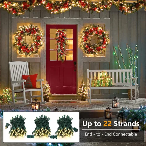 Vista 3 de Brizled - 100 luces LED para árbol de Navidad de 33 pies, solo encendido constante, 5mm de ángulo amplio, luces de 120 V con certificación UL