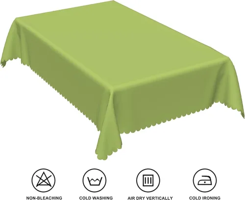 Vista 6 de 52x70inches Apple Green Tablecloth Heavy Duty Washable Polyester Fabric Table Cloth Rectangular Solid Color Table Cover for Kitchen Dining Room