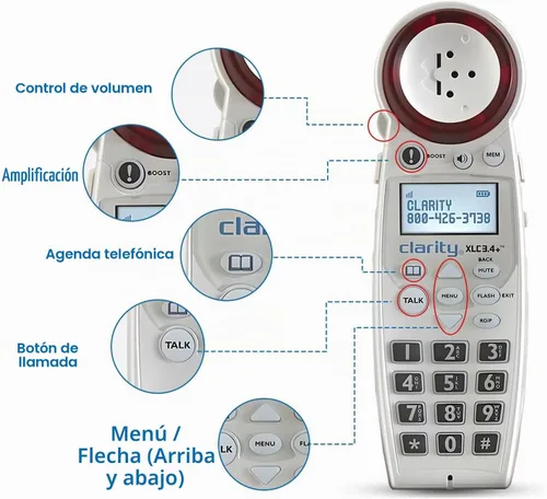 Vista 2 de Clarity XLC3.4+ 59234 Teléfono inalámbrico amplificado