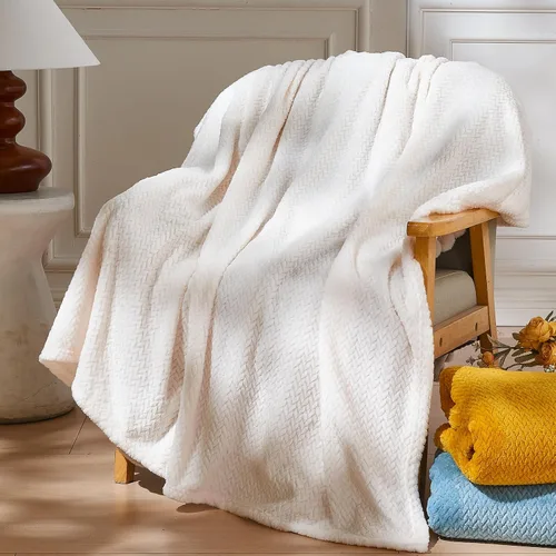 Vista 33 de NEWCOSPLAY Manta de Tiro Súper Suave Aqua Franela Sedosa Premium Fleece con Patrón de Hojas Ligera Manta de Cama para Uso en Todas las Estaciones