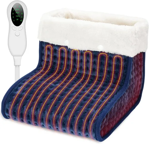 Vista 10 de CYFIE Calentador de pies debajo del escritorio, almohadilla térmica eléctrica para mujeres y hombres, calentadores de pies con 10 ajustes de calor
