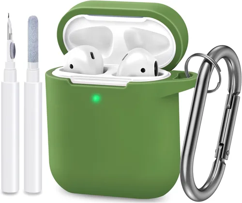 Vista 14 de Funda compatible con AirPods, cubierta protectora de silicona completa a prueba de polvo diseñada para Apple AirPods de 1.ª y 2.ª