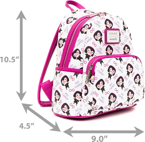 Vista 2 de Loungefly Mini mochila, Disney The Incredibles, Edna Mode"Sin capas!", Varios colores, Mini mochila