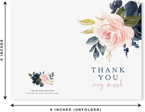 Vista 3 de Bliss Collections Tarjetas de agradecimiento con sobres, tarjetas de agradecimiento para todas las ocasiones para bodas, despedidas de soltera, baby