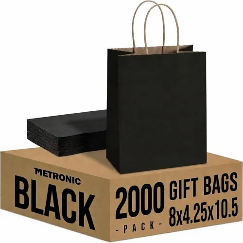Vista 11 de METRONIC Bolsas de regalo de papel marrón de 5.25 x 3.75 x 8 pulgadas
