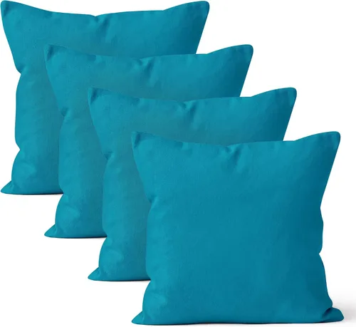Vista 92 de Encasa XO Juego de 2 fundas de almohada de 12 x 12 pulgadas, color beige, sin rellenos, fundas de almohada de algodón para sala de estar, cama