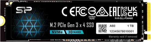Vista 9 de Silicon Power - Unidad de estado sólido SSD NVMe M.2 PCIe Gen3x4 2280 (SP128GBP34A60M28) 128 GB