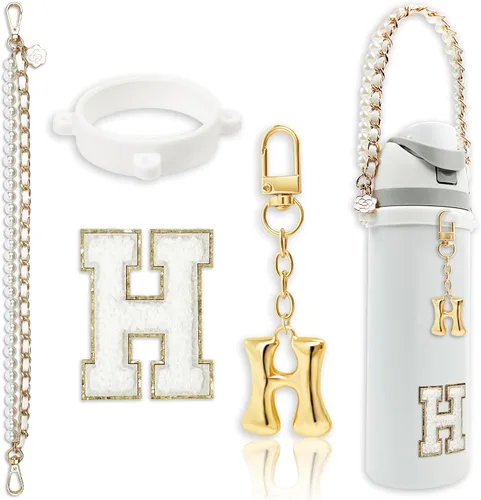 Vista 83 de Letter Handle Strap Accessories with Cute Initial Charm Compatible with Owala Water Bottle 24oz 32oz 40oz Owala Kids