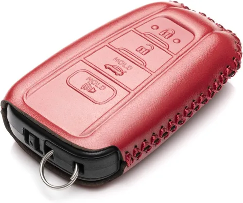 Vista 3 de Vitodeco Funda de cuero genuino para llavero inteligente compatible con Toyota Rav4, Camry, Prius, Highlander, CH-R, Avalon, Toyota 86, Mirai