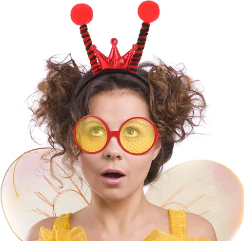 Vista 3 de Bee Costume Bee Ladybug Antenna Headband and Glasses Set Bumble Bee Sunglasses Halloween Cosplay Party Favors for Women Kids