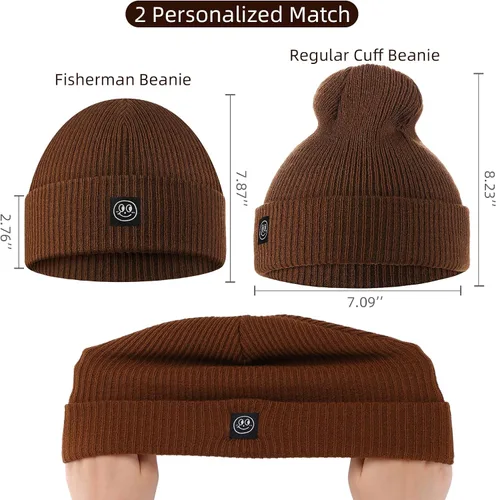 Vista 6 de Gorro para hombre con gorro de invierno con sonrisa, unisex, de punto, suave, cálido, con puños